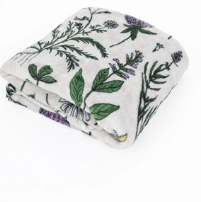 Deka mikroplyš Exclusive 150 × 200 cm – Herbár svetlo šedý