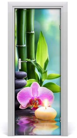 Fototapeta samolepiace Orchidea a bambus 85x205 cm