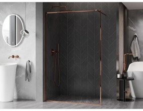 Mexen Kioto-F, sprchová zástena s rámom 130 x 202 cm, 8 mm číre sklo, profil ružové zlato, 800-130-104-60-00