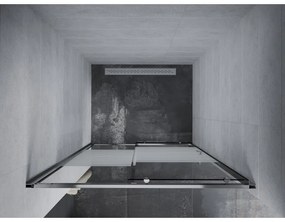 Mexen Apia, posuvné dvere do otvoru 100 x 190 cm, 6mm číre sklo-pásiky, chrómový profil, 845-100-000-01-20
