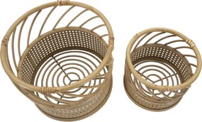 Sada 2 ks proutěných obalů na květináč Panama hnědá