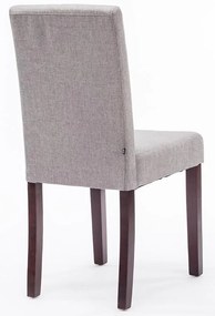 Jedálenská stolička Inn (SET 2 ks) - látka, nohy tmavo hnedé - Svetlo sivá