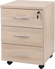 Kontajner pod písací stôl na kolieskach, dub sonoma BP89