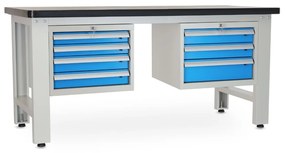 Dielenský stôl Solid MDF-43, 180 cm, 2 závesné boxy, čierna