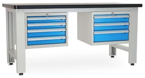 Dielenský stôl Solid MDF-43, 180 cm, 2 závesné boxy, čierna