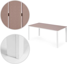 MultiGarden Záhradný stôl 6 miest 156x78 cm - béžová biela MultiGarden