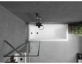 Mexen Next, 1-krídlová vaňová zástena 50 x 150 cm, 6mm číre sklo - čierny vzor, brúsená grafitová, 895-050-000-00-70-66