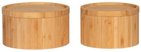 Bambusové úložné boxy v súprave 2 ks s vekom/dekoratívne v prírodnej farbe ø 15x8 cm Chefalu – House Nordic