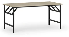 Konferenčný stôl FAST READY s čiernou podnožou, 1600 x 800 x 750 mm, dub prírodný