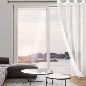 ZÁCLONA NA KRÚŽKOCH TAMINA 140X250 CM BIELA
