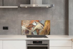 Sklenený obklad do kuchyne Art žena skica 120x60 cm