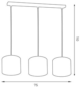 Luster na lanku ARDEN 3xE27/60W/230V fialová/zlatá