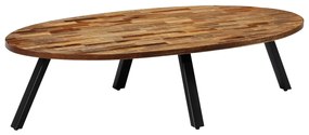 Konferenčný stolík, recyklované teakové drevo oválny 120x60x30 cm