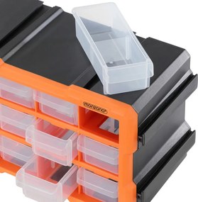 Organizér Damir s 12 priehradkami čierny/oranžový