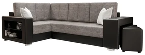 Rohová sedacia súprava Lush (sivá + čierna) (L). Akcia -20%. Vlastná spoľahlivá doprava až k Vám domov. 1057227