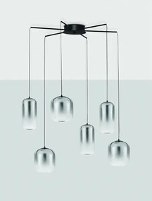 LED čierno-šedý dizajnový luster Aelia 6