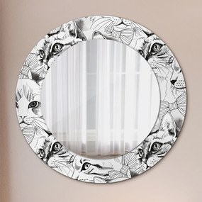 Okrúhle ozdobné zrkadlo Domáce zvieratá fi 50 cm