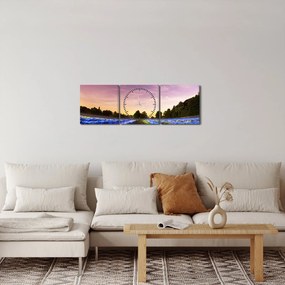 Obraz farebného poľa (s hodinami) (90x30 cm)