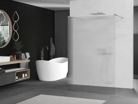 Mexen Kioto, sprchová zástena Walk-In 100 x 200 cm, 8mm sklo s rebrovým vzorom, brúsená oceľ profil, 800-100-002-97-09