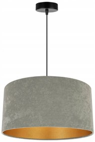 Závesné svietidlo Mediolan, 1x olivové/zlaté textilné tienidlo, (fi 40cm)