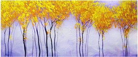 Obraz žltých stromov (120x50 cm)
