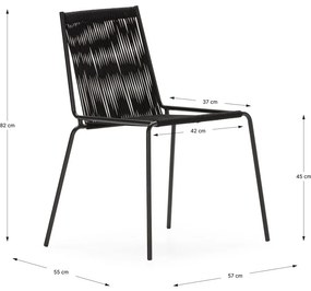 Čierne kovové stohovateľné jedálenské stoličky v súprave 2 ks Emily – Marckeric