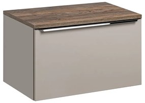 Závěsná skříňka pod umyvadlo Santa Fe s deskou 80 cm taupe/dub santa fe vintage