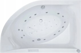 Rohová vírivá vaňa s masážou, asymetrická, malá, 150 cm