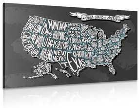 Obraz moderná mapa USA Varianta: 120x80
