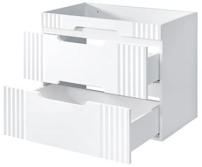 Umyvadlová skříňka Fiji s deskou a umyvadlem 80 cm bílá/dub coast evoke
