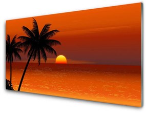 Obraz na skle Palma more slnko krajina 120x60 cm