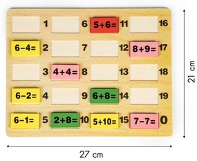 ECOTOYS Detská drevená edukačná tabuľa s príkladmi