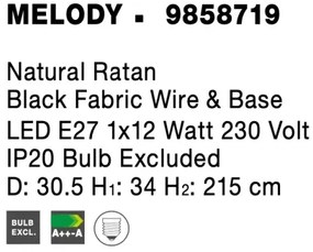 Rustikálny luster Melody 34 ratan