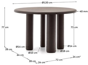 Okrúhly jedálenský stôl ø 120 cm Mailen – Kave Home