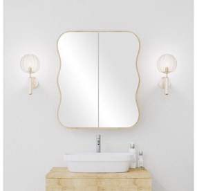 Kúpeľňová skrinka so zrkadlom Dion (dub). Vlastná spoľahlivá doprava až k Vám domov. 1089689