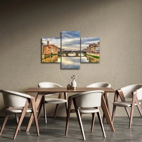 Obraz mesta s riekou (90x60 cm)