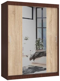 Šatníková skriňa s posuvnými dverami 150 cm CLP wenge / sonoma