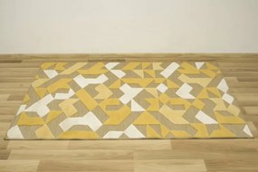 Šnúrkový koberec Reni 24526/682 - romby med / žltý / krém