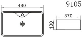 Erga Joyce, umývadlo na dosku 480x370x130 mm, biela lesklá, ERG-V03-9105-WH