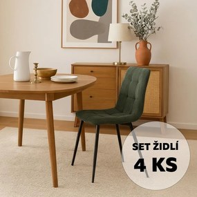 Set - 4 ks Jedálenská stolička AVENBERG ARDEN, zelená