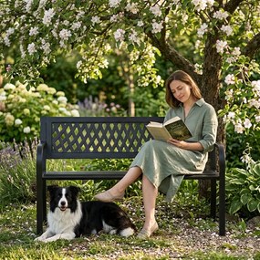 MultiGarden Záhradná lavička s ažurovým operadlom 120x50 cm MultiGarden