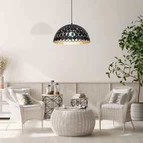 Luster na lanku LISA BLACK 1xE27/60W/230V