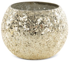 SKLENENÝ SVIETNIK MELIA 14X14X10 CM ZLATÁ