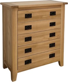 Komoda - bielizník s 5 širokými zásuvkami, 90x43x100 cm