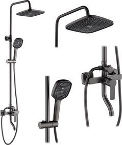 Rea Argus, sprchový set s vaňovou výlevkou, grafitová, REA-P6535