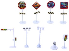 LEAN TOYS Sada 25 vozidiel s dopravnými značkami v kufri
