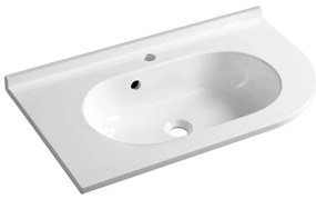 Sapho - Rohové zapustené umývadlo PULSE 75x43 cm mramor/biela