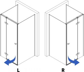 Rea Atlas, sprchovací kút 100 (dvere) x 100 (stena), pravá strana, 6mm číre sklo, chrómový profil, KPL-K4965