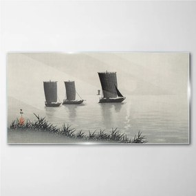 Sklenený obraz Morské lodi vodné obloha