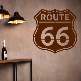 Veselá Stena Samolepka Route 66 Farba: hnědá, Veľkosť: 40 x 40 cm
